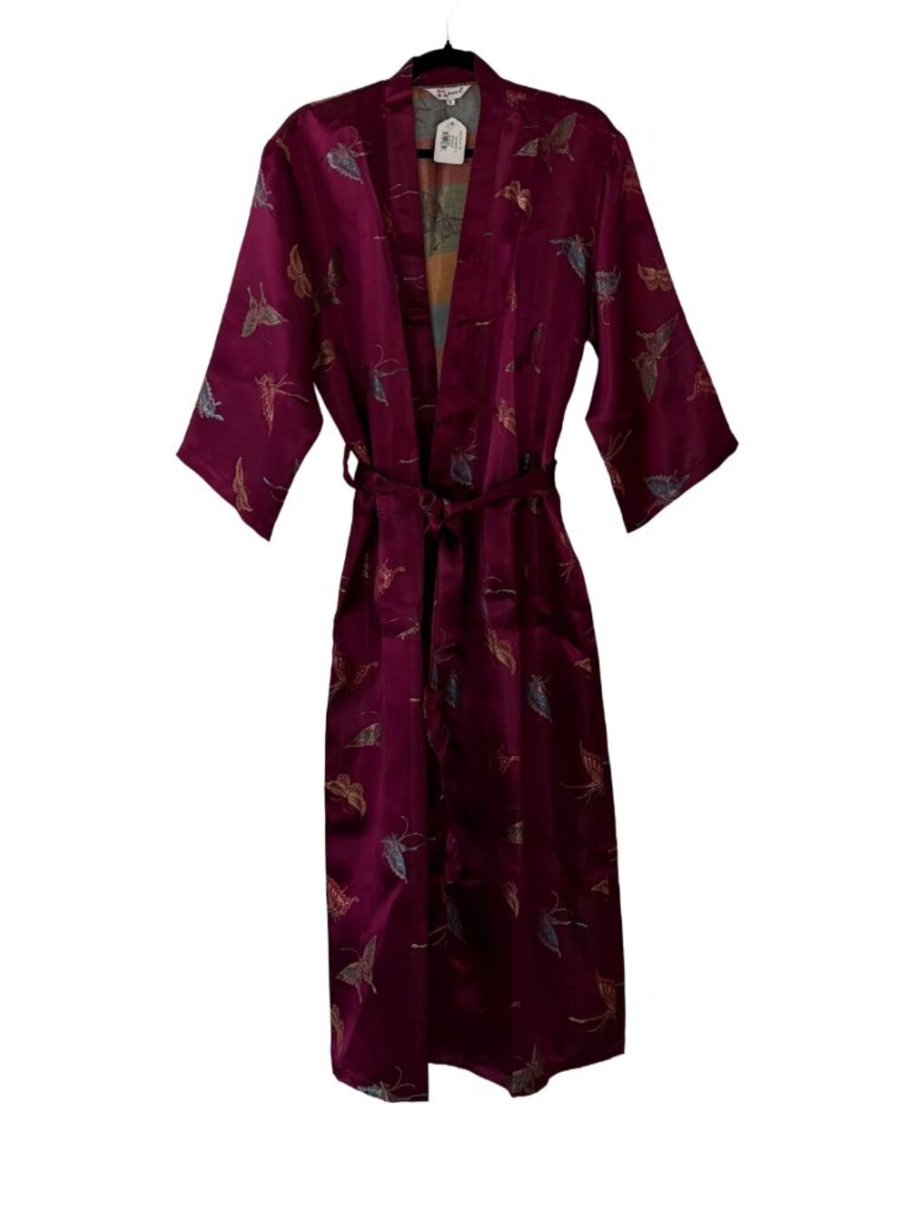Kaiyu Japan Butterfly Kimono Robe Burgundy HCA203H Medium (US S/M)